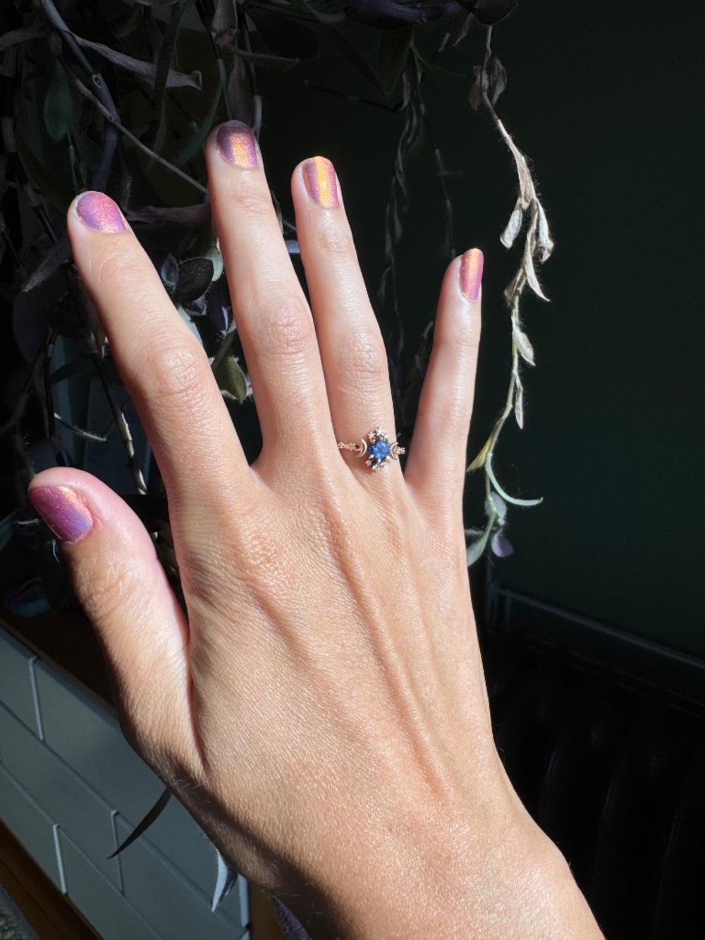 Sofia Zakia Custom Tanzanite Wandering Star 5.25 ring in 14k Rose Gold - Picture 3 of 8